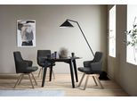 Polsterstuhl STRESSLESS "Laurel", grau (charcoal dinamica, eiche natur), B:58cm H:92cm T:59cm, Microfaser DINAMICA (88% Polyester, 12% Polyurethan), Stühle, Polsterstuhl, Low Back mit Armlehne, Größe L, mit schräggestellten Beinen in Eiche