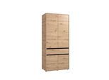 Kleiderschrank HOME AFFAIRE "Corbet Schlafzimmerschrank, Drehtürenschrank, Wäscheschrank", braun (artisan eiche), B:93cm H:210,5cm T:54,5cm, Holzwerkstoff, Schränke, Kleiderschrank, 93 cm breit, Schublade, Kleiderstange, ABS schutzkanten