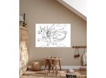 Bild QUEENCE "Fliegender Drache & Ritter", weiß (farbe bild(er): weiß), B:60cm H:40cm T:0,4cm, Alu Dibond, Bilder, Bild, DIY Wandbild aus Dibond