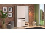 Kleiderschrank HOME AFFAIRE "Corbett, grifflose Optik, FSC-zertifziert, Made in Europe", beige (cashmere), B:138cm H:211cm T:54,5cm, FSC-zertifizierter Holzwerkstoff, Schränke, Kleiderschrank, mit Spiegel, 1 Schublade und Innenausstattung