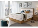Boxspringbett HOME AFFAIRE "Evelina, Doppelbett, Polsterbett, Komfortbett, 160 & 180 cm", weiß, B:184cm L:210cm, 94% PES, 6% Nylon, Komplettbetten, Boxspringbett, inkl. 6 cm Topper, zwei Bettkästen, Taschen-Federkernmatratze in H3