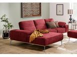 Ecksofa W.SCHILLIG "run, Designsofa mit tollem Sitzkomfort, bequem, Breite 299cm, L-Form", rot (ruby rot z73), B:299cm H:88cm T:178cm, Longlife Xtra-Leder Z73: Naturwalkleder der Luxusklasse aus den erlesensten Rohhäuten. Hautstärke 1, 1 – 1, 3 mm;ROHLEDER Jacquard-Flachgewebe Q2 W60 (63% Polyester, 37% Polyacryl);ROHLEDER Chenille-Flachgewebe Q2 W77 (68% Polyacryl, 32% Polyester);Stoff S37 (100%