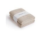 Duschtücher HERZBACH HOME "Spa", beige (sandgrau), 2 Stk., Obermaterial: 100% Baumwolle CO., Handtücher, Duschtücher, 525g/m², Premium-Qualität, 100% Baumwolle, einfarbig