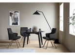 Polsterstuhl STRESSLESS "Laurel", schwarz (schwarz paloma, eiche gekalkt), B:58cm H:92cm T:59cm, Leder PALOMA: PALOMA ist ein durchgefärbtes Semianilin-Möbelleder mit natürlicher Narbung., Stühle, Polsterstuhl, Low Back mit Armlehne, Größe L, mit schräggestellten Beinen in Eiche