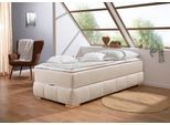Boxbett OTTO HOME "Wehma ohne Kopfteil inkl. Bettkasten, auch in Überlänge erhältlich", beige, Komplettbetten, Struktur, Liegefläche B/L: 100cm x 200cm, H2 + H2, 7-Zonen-Tonnentaschen-Federkernmatratze, Boxbett, in H2, H3 & H4 wählbar, inklusive Topper, B:104cm L:204cm