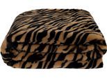 Wohndecke ZOEPPRITZ1828 "Reborn Tiger", caramel, B:140cm L:190cm, Polyester, Wohndecken, Wohndecke, luxeriöse Kunstfelldecke in Tiger Optik