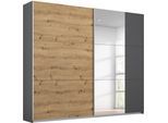 Schwebetürenschrank RAUCH "Kleiderschrank Schrank Garderobe AURELIO", grau (graumetallic, eiche artisan), B:218cm H:210cm T:59cm, Holzwerkstoff, Schränke, Schwebetürenschrank, zeitloses Design, viele Farben, Breiten 175/218/261 cm MADE IN GERMANY