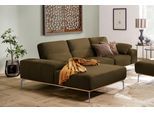 Ecksofa W.SCHILLIG "run, Designsofa mit tollem Sitzkomfort, bequem, Breite 299cm, L-Form", grün (camouflage w82), B:299cm H:88cm T:178cm, Longlife Xtra-Leder Z73: Naturwalkleder der Luxusklasse aus den erlesensten Rohhäuten. Hautstärke 1, 1 – 1, 3 mm;ROHLEDER Jacquard-Flachgewebe Q2 W60 (63% Polyester, 37% Polyacryl);ROHLEDER Chenille-Flachgewebe Q2 W77 (68% Polyacryl, 32% Polyester);Stoff S37 (10