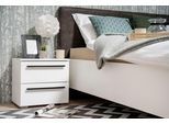 Nachtkommode HOME AFFAIRE "Ksanti", weiß, B:44,5cm H:42,5cm T:33,5cm, Holzwerkstoff, MDF, Sideboards, Nachtkommode, Mit 2 Schubkästen, hochglänzende Front