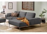 Ecksofa W.SCHILLIG "run, Designsofa mit tollem Sitzkomfort, bequem, Breite 299cm, L-Form", grau (grau w82), B:299cm H:88cm T:178cm, Longlife Xtra-Leder Z73: Naturwalkleder der Luxusklasse aus den erlesensten Rohhäuten. Hautstärke 1, 1 – 1, 3 mm;ROHLEDER Jacquard-Flachgewebe Q2 W60 (63% Polyester, 37% Polyacryl);ROHLEDER Chenille-Flachgewebe Q2 W77 (68% Polyacryl, 32% Polyester);Stoff S37 (100% Pol