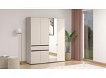 Kleiderschrank HOME AFFAIRE "Corbett, grifflose Optik, FSC-zertifziert, Made in Europe", beige (cashmere), B:182,5cm H:211cm T:54,5cm, FSC-zertifizierter Holzwerkstoff, Schränke, Kleiderschrank, mit Spiegel, 1 Schublade und Innenausstattung