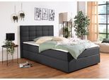 Boxbett HOME AFFAIRE "Carde", grau (anthrazit), B:214cm L:210cm, Komplettbetten, Boxspringbett, wahlweise mit Bettkasten, in H2, H3 & H4 erhältlich, Topseller