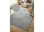 Teppich CALVIN KLEIN HOME "Essential, Designerteppich, Wellendesign", grau, B:160cm H:7mm L:230cm, Kunstfaser, Teppiche, Teppich, modern, elegantes Muster, Wohnzimmer, Schlafzimmer, Esszimmer