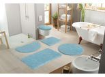 Badematte OTTO HOME "Sanremo Standard, Badvorleger, Badezimmer Teppich, sehr weich" Gr. 12, blau (hellblau), H:30mm, Polyester, Badematten, Badematte, Badteppich, unifarben, rechteckig, rund & als 3-tlg. Set erhältlich