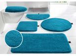 Badematte BRUNO BANANI "Lana Standard, Badvorleger, Badezimmer Teppich" Gr. 61, blau (mosaic blau), H:25mm, Polyacryl, Badematten, Badematte, Badteppich, Badematten, unifarben, auch als 3 teiliges Set & rund