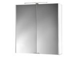 Spiegelschrank JOKEY "Dekor Alu LED", weiß (aluminium, weiß), B:65,4cm H:71,3cm T:20,6cm, Aluminium, Schränke, Spiegelschrank, 65,4 x 71,3 x 20,6 cm
