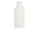 Dekovase I.GE.A. "Blumenvase aus Keramik, geriffelt, bauchig, glänzend, Keramikvase", weiß, B:12cm H:30cm T:7cm, Keramik, Vasen, Deko-Vase für Blumen, Pampasgras, Trocken- oder Kunstblumen u. Zweige
