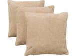 Dekokissen OTTO HOME "Lolland", beige (taupe, unifarben), B:40cm H:40cm, Polyester, Dekokissen_Sitzkissen_Kissenhüllen, Dekokissen mit Füllung, Sofakissen 3er Set 40x40cm