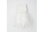 Sommerkleid SARABANDA "BABY GIRL SUMMER DRESS", Mädchen, Gr. 7A, EURO-Größen, sanftes weiß, 100% Polyester, Kleider Sommerkleid
