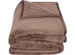 Wohndecke ZOEPPRITZ1828 "The Blanket", braun (smoke), B:150cm L:200cm, Polyester, Wohndecken, Wohndecke, Extra weiche Decke aus recyceltem Polyester