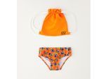 Badehose IDO "BABY BOY ACCESSORIES", Jungen, Gr. 30M, EURO-Größen, orange (orange, multicolour print), Polyester, Badehosen Badehose