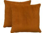 Dekokissen OTTO HOME "Faxe", terra, cord, B:40cm H:40cm, Polyester, Dekokissen_Sitzkissen_Kissenhüllen, Dekokissen mit Füllung, Sofakissen 2er Set 40x40cm