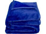 Wohndecke ZOEPPRITZ1828 "The Blanket", blau (ink), B:150cm L:200cm, Polyester, Wohndecken, Wohndecke, Extra weiche Decke aus recyceltem Polyester