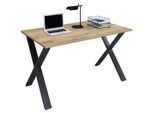 VCM Schreibtisch, 160 x 80 cm, Computertisch mit Metallgestell, Bürotisch für Homeoffice und Arbeitszimmer - Lona X
