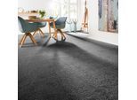 Teppichboden ANDIAMO "Softness, Velours, Gesamthöhe 17 mm, Luxusklasse LC5", grau (anthrazit), B:400cm L:450cm, Kunstfaser, Teppiche, Uni Farben, Breite 400 cm, besonders weich, Wohnzimmer, Schlafzimmer