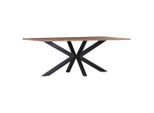 P & B Esstisch, Natur, Schwarz, Holz, Akazie, massiv, rechteckig, eckig, 90x75x180 cm, Esszimmer, Tische, Esstische