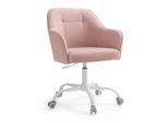 Drehstuhl, Pink, Metall, Textil, Füllung: Baumwollfüllung, Drehkreuz, 64x86x64 cm, Sitzfläche 360° drehbar, inklusive Armlehnen, Arbeitszimmer, Bürostühle, Drehstühle
