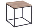Ti'me Couchtisch, Natur, Schwarz, Metall, Holzwerkstoff, quadratisch, eckig, 45x45x45 cm, einfacher Aufbau, Wohnzimmer, Wohnzimmertische, Couchtische, Couchtische Metall