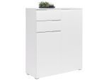 Carryhome Kommode , Weiss, Weiss Hochglanz , Kunststoff , 3 Fächer , 2 Schublade(n) Schubladen , 100x119x40 cm , Made in EU , Typenauswahl , Kleinmöbel, Kommoden, Kommoden