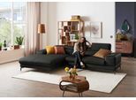 Ecksofa W.SCHILLIG "Piedroo, Designsofa mit tollem Sitzkomfort, elegant und bequem, L-Form", grau (graphit z59), B:303cm H:70cm T:193cm, Longlife Xtra-Leder Z59: Glattleder mit modischer Prägung. Hautstärke 0, 9 - 1, 1 mm, Sofas, Ecksofa, Kopfteilverstellung, wahlweise mit Sitztiefenverstellung, Breite 303cm