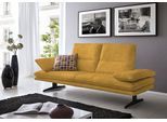 2-Sitzer W.SCHILLIG "broadway, Designsofa mit tollem Sitzkomfort, Breite 216cm", gelb (kurkuma z69), B:216cm H:94cm T:96cm, Longlife Xtra-Leder Z69: Das feinnarbige, gedeckte Softleder Z69 besticht durch seine außergewöhnliche Weichheit im trendigen »Vintage-Look«, Hautstärke 0, 9 - 1, 1 mm, Sofas, 2-Sitzer, Sitztiefenverstellung, Kopfteil- & Seitenteilverstellung, Breite 216cm