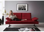 2-Sitzer W.SCHILLIG "broadway, Designsofa mit tollem Sitzkomfort, Breite 216cm", rot (ruby rot z59), B:216cm H:94cm T:96cm, Longlife Xtra-Leder Z59: Glattleder mit modischer Prägung. Hautstärke 0, 9 - 1, 1 mm, Sofas, 2-Sitzer, Sitztiefenverstellung, Kopfteil- & Seitenteilverstellung, Breite 216cm