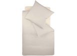 Bettwäsche FLEURESSE "Colours in 135x200, 155x220 oder 200x200 cm", beige (porzellan), B/L: 155cm x 200cm, 1 Stk., 1 Stk., Mako-Satin, B/L: 80cm x 80cm, 2 Stk., Mako-Satin, Obermaterial: 100% Baumwolle, Bettwäsche, Bettwäsche, Bettwäsche aus 100% Baumwolle, uni, mit Reißverschluss