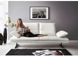 2-Sitzer W.SCHILLIG "broadway, Designsofa mit tollem Sitzkomfort, Breite 216cm", weiß (weiß z59), B:216cm H:94cm T:96cm, Longlife Xtra-Leder Z59: Glattleder mit modischer Prägung. Hautstärke 0, 9 - 1, 1 mm, Sofas, 2-Sitzer, Sitztiefenverstellung, Kopfteil- & Seitenteilverstellung, Breite 216cm