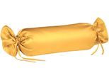 Nackenrollenbezug FLEURESSE "Colours", gelb (sonne), B:15cm L:40cm, Mako-Satin, Obermaterial: 100% Baumwolle, Kissenbezüge, Nackenrollenbezug, Mako Satin, glänzend, glatt, Premium Qualität
