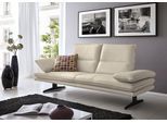 2-Sitzer W.SCHILLIG "broadway, Designsofa mit tollem Sitzkomfort, Breite 216cm", grau (eisgrau z59), B:216cm H:94cm T:96cm, Longlife Xtra-Leder Z59: Glattleder mit modischer Prägung. Hautstärke 0, 9 - 1, 1 mm, Sofas, 2-Sitzer, Sitztiefenverstellung, Kopfteil- & Seitenteilverstellung, Breite 216cm