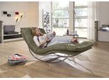 Relaxliege W.SCHILLIG "daily dreams", grün (camouflage z69), B:75cm H:85cm T:169cm, Longlife Xtra-Leder Z69: Das feinnarbige, gedeckte Softleder Z69 besticht durch seine außergewöhnliche Weichheit im trendigen »Vintage-Look«, Hautstärke 0, 9 - 1, 1 mm, Sofas, Relaxliege, in Waffelkissen-Optik, Schaukelgestell Chrom glänzend, in 2 Breiten