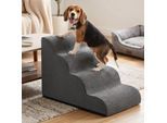 FEANDREA Hundetreppe, 2/3/4/5 Stufen, Cord mit Querstreifen, wasserdicht, rutschfest, abnehmbarer waschbarer Bezug