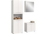 Badmöbel-Set OTTO HOME "MAOI, 3-tlg. Badkombi, hochwertige MDF Front, optional mit Beleuchtung", weß, weiß matt, B:135cm H:194cm T:34cm, Holzwerkstoff, MDF, Spiegelglas, Kastenmöbel-Sets, Badmöbel-Set, Bad-Kombination, Bad-Möbel, Badezimmer, Kombination, Kombi