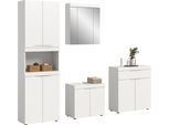 Badmöbel-Set OTTO HOME "MAOI, 4-teilige Badkombination, hochwertige MDF Front", weß, weiß matt, B:210cm H:194cm T:50cm, Holzwerkstoff, MDF, Spiegelglas, Kastenmöbel-Sets, Badmöbel-Set, Bad-Kombination, Bad-Möbel, Badezimmer, Kombination, Kombi