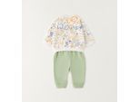 Sportanzug MINIBANDA "BABY BOY TWO PIECES SET", Mädchen, Gr. 12, weiß, multicolour print, 100% Baumwolle, Sportanzüge
