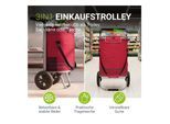 Juskys Einkaufstrolley 3in1 mit 2 Rollen für Shopping - 56 L Tasche - Trolley klappbar - Rot