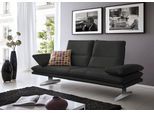 2-Sitzer W.SCHILLIG "broadway, Designsofa mit tollem Sitzkomfort, Breite 216cm", grau (graphit z59), B:216cm H:94cm T:96cm, Longlife Xtra-Leder Z59: Glattleder mit modischer Prägung. Hautstärke 0, 9 - 1, 1 mm, Sofas, Sitztiefenverstellung, Kopfteil- & Seitenteilverstellung, Breite 216cm