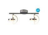 NÄVE LED Deckenspot "Affi", silber (chromfarben), 2, Ø 9,4cm H: 13cm, 1 Stk., Leuchten, 2er Spot Wand und Decke, verstellbar, L: 30cm, chromfarben, warmweiß, LED Deckenspot