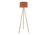 NÄVE Stehlampe "Ardita", mocha mousse, 1, Ø 45cm H: 152cm, 1 Stk., Leuchten, Schirm Textil (Cord) braun, Gestell Dreibein Holz natur, H: 152cm, E27, Stehlampe