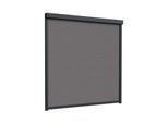 Außenrollo 2m breit, Kasten 95 x 95 mm, Anthrazitgrau RAL 7016, 2000 x 2000 mm, Tuch Dunkelgrau lichtdurchlässig, individuell konfigurieren